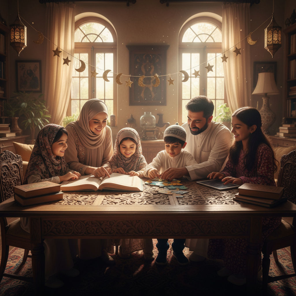 Family learning together during Ramadan
